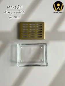 จานรองที่วางใส่สบู่ก้อนในห้องน้ำสแตนเลส304สีทองด้าน