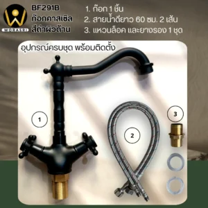 ก๊อกน้ำวินเทจสีดำผิวด้าน BF291B