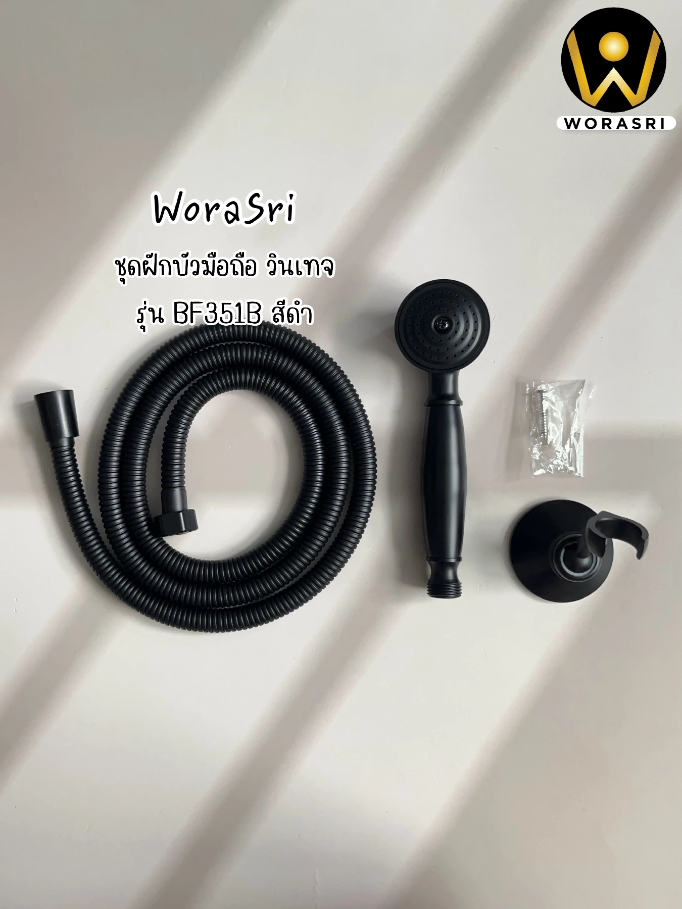 ชุดฝักบัวมือถือยืนอาบน้ำเรนชาวเวอร์ก้านแข็งแบบยืนอาบน้ำปรับระดับได้ฝังติดผนังสีทอง