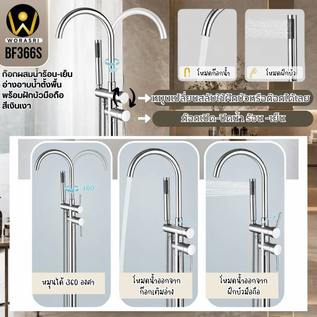 ฝักบัวเรนชาวเวอร์ก้านแข็งฝังผนังที่ฉีดชำระสีทอง Gold Wall-Mounted Rain Shower with Bidet Spray