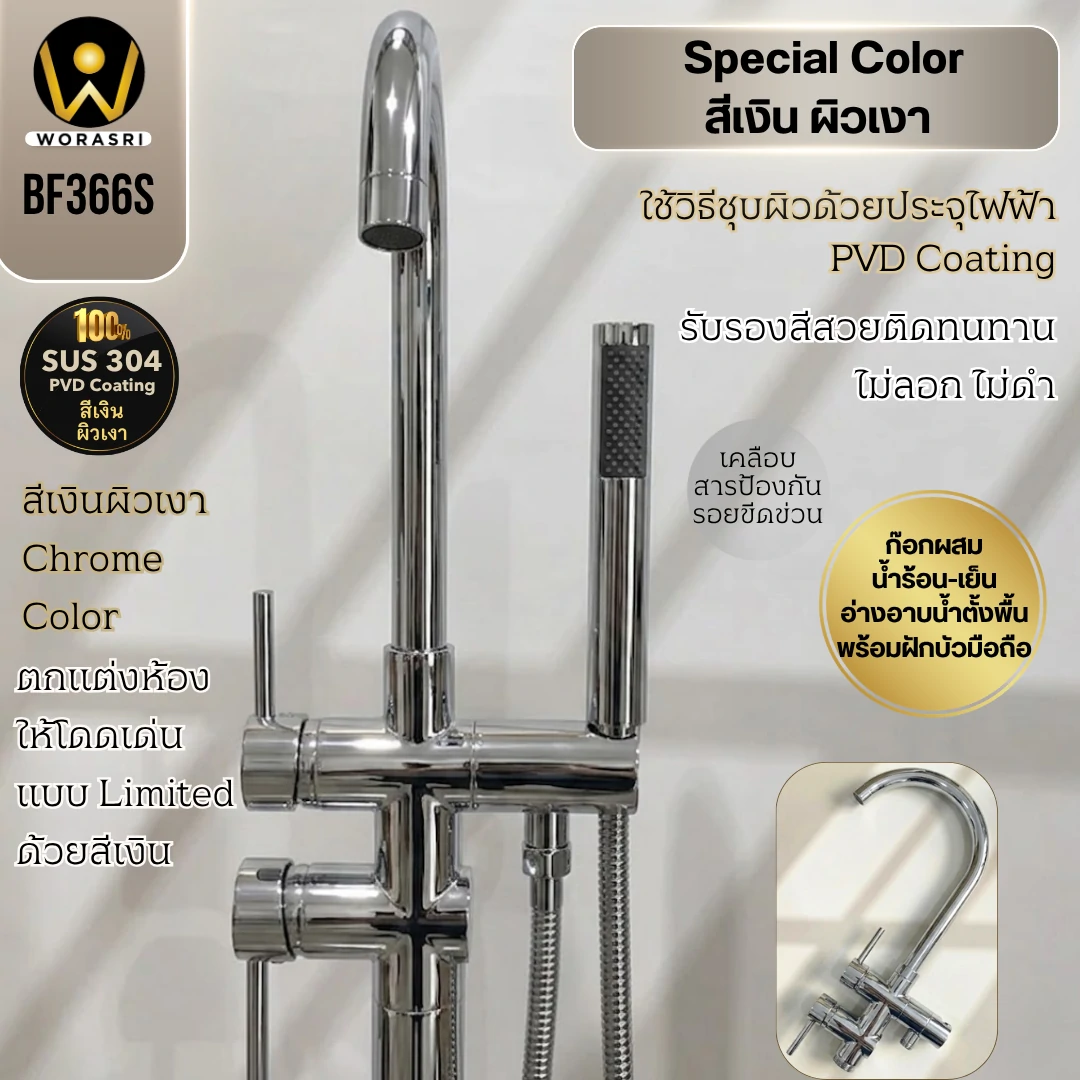 ฝักบัวเรนชาวเวอร์ก้านแข็งฝังผนังที่ฉีดชำระสีทอง Gold Wall-Mounted Rain Shower with Bidet Spray