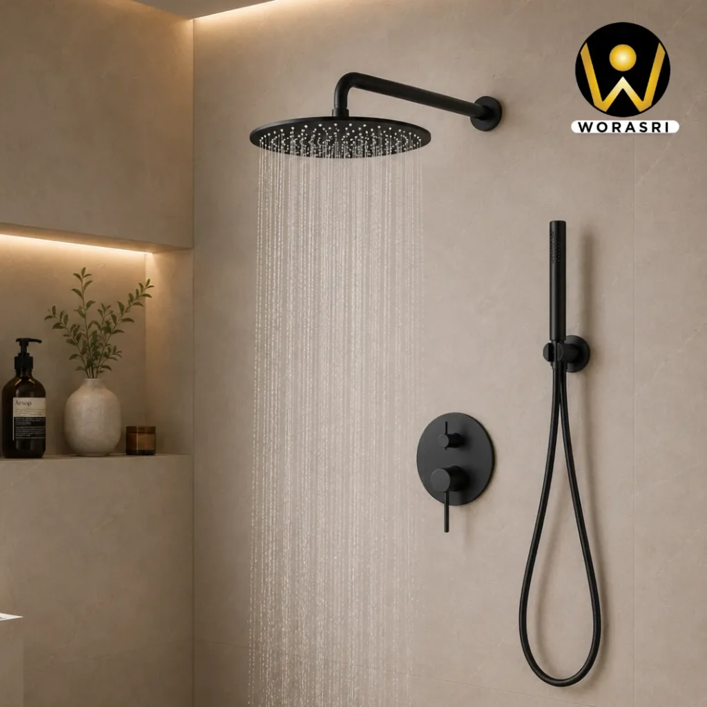 ก๊อกและอุปกรณ์ห้องน้ำห้องครัวสีดำ Matte Black Luxury Innovative Faucet & Accessories