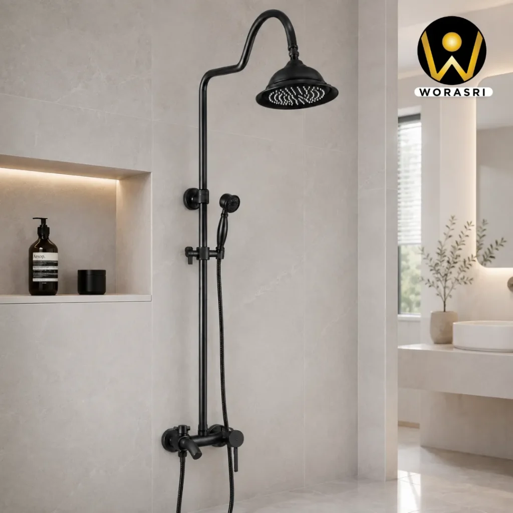 ก๊อกและอุปกรณ์ห้องน้ำห้องครัวสีดำ Matte Black Luxury Innovative Faucet & Accessories