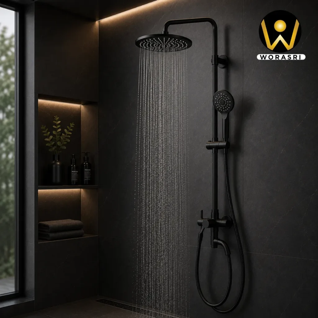 ก๊อกและอุปกรณ์ห้องน้ำห้องครัวสีดำ Matte Black Luxury Innovative Faucet & Accessories