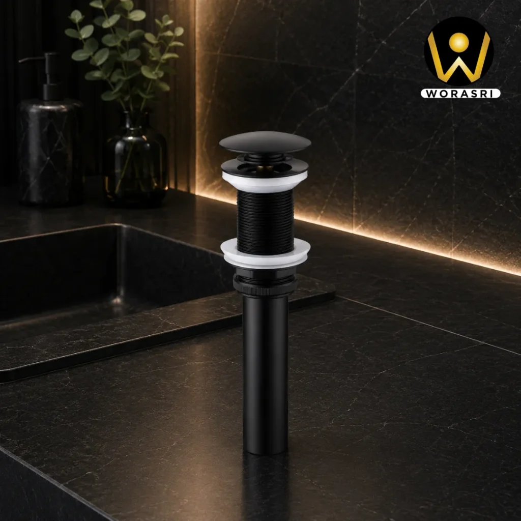 ก๊อกและอุปกรณ์ห้องน้ำห้องครัวสีดำ Matte Black Luxury Innovative Faucet & Accessories