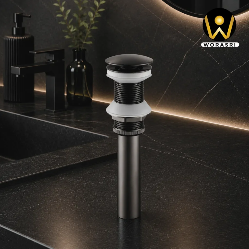 ก๊อกและอุปกรณ์ห้องน้ำห้องครัวสีดำ Matte Black Luxury Innovative Faucet & Accessories