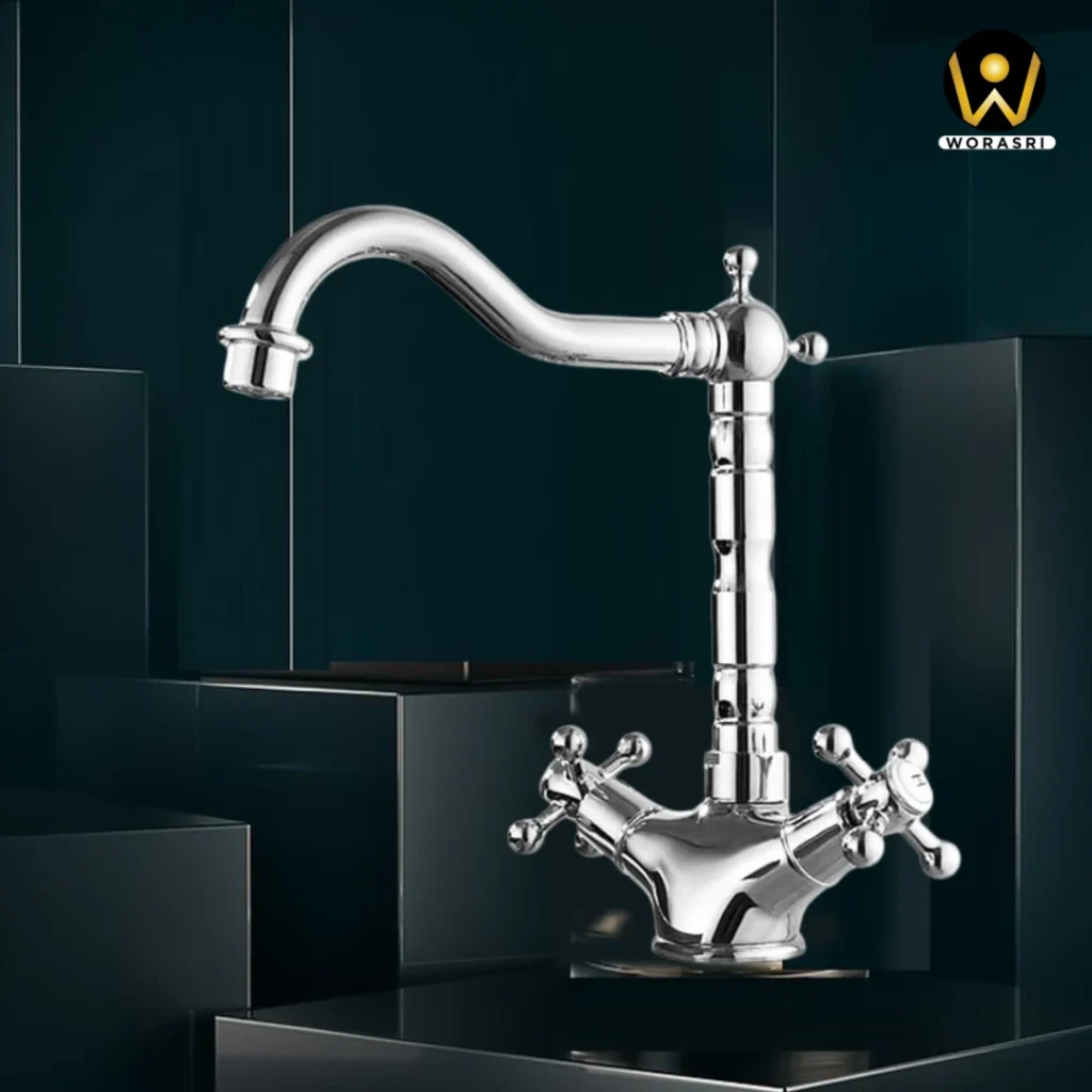 ก๊อกน้ำและอุปกรณ์ห้องน้ำ ห้องครัวสีเงินและสีโครม Silver & Chrome Luxury Faucets & Accessories