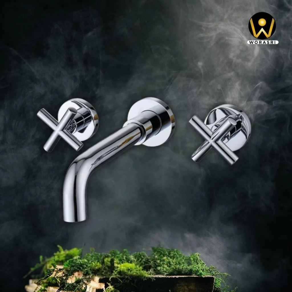 ก๊อกน้ำและอุปกรณ์ห้องน้ำ ห้องครัวสีเงินและสีโครม Silver & Chrome Luxury Faucets & Accessories