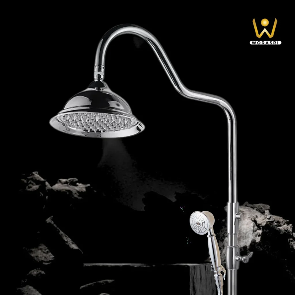 ก๊อกน้ำและอุปกรณ์ห้องน้ำ ห้องครัวสีเงินและสีโครม Silver & Chrome Luxury Faucets & Accessories