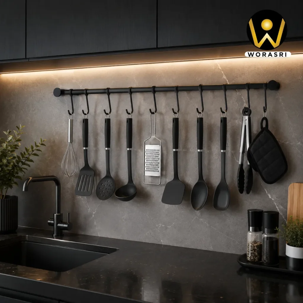 ก๊อกและอุปกรณ์ห้องน้ำห้องครัวสีดำ Matte Black Luxury Innovative Faucet & Accessories